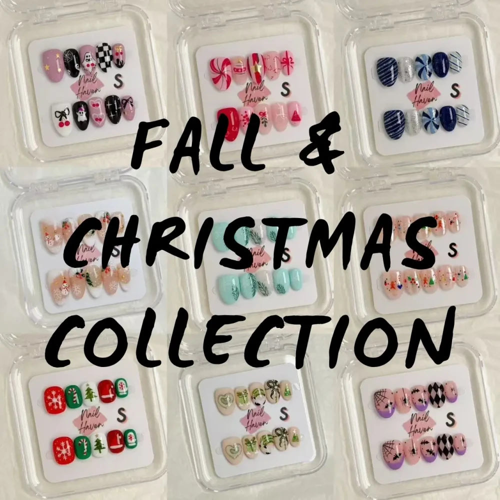 Festive Holiday Press On Nails
